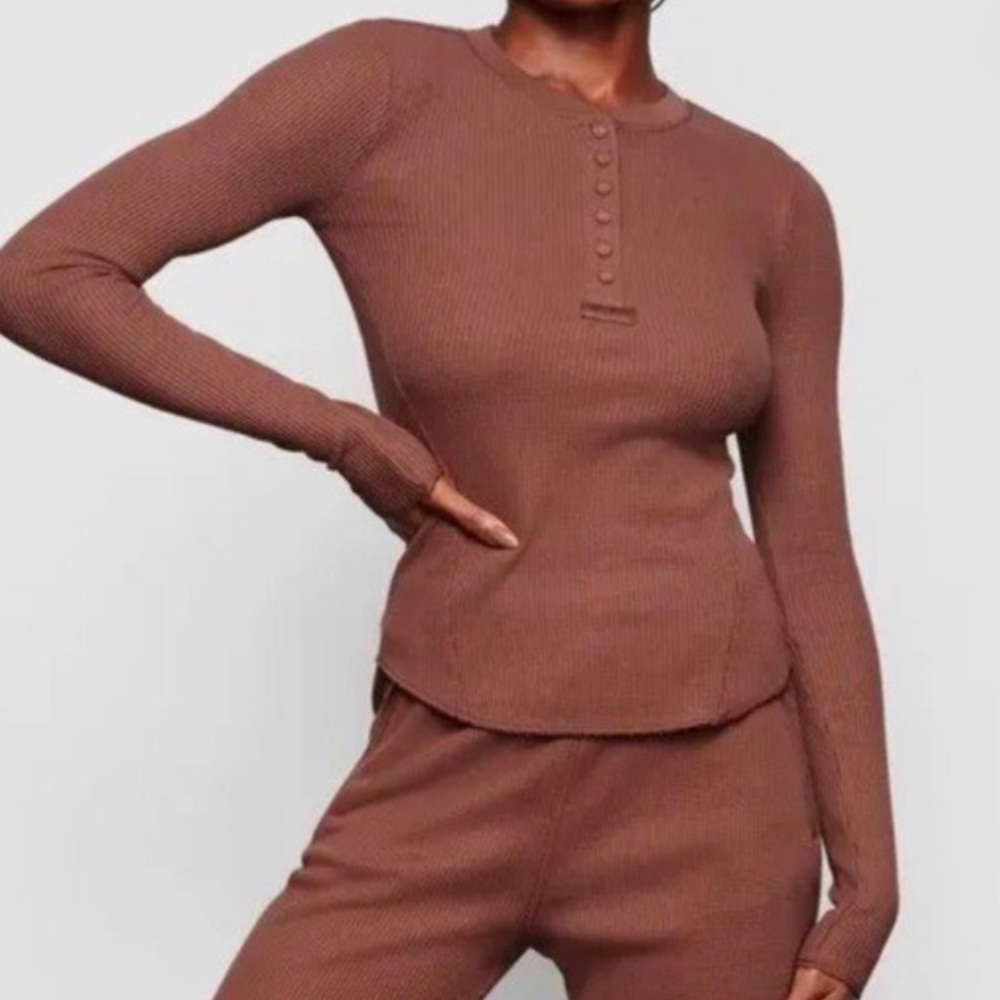 SKIMS Waffle Knit Henley